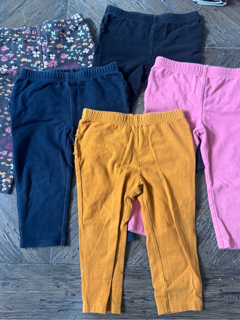Jumping Beans Mustard, Pink, Navy, Black & Floral Toddler Leggings - Pack of 5